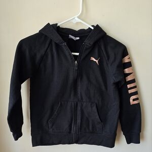 Puma Kids Black Zip Up Hoodie M (8-10)